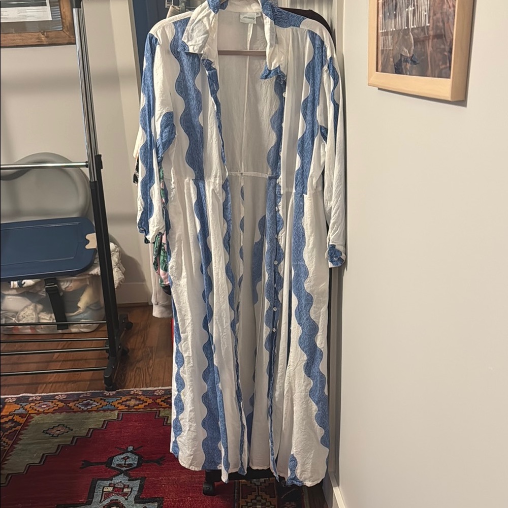 Blue and White Resort Wear Sundress